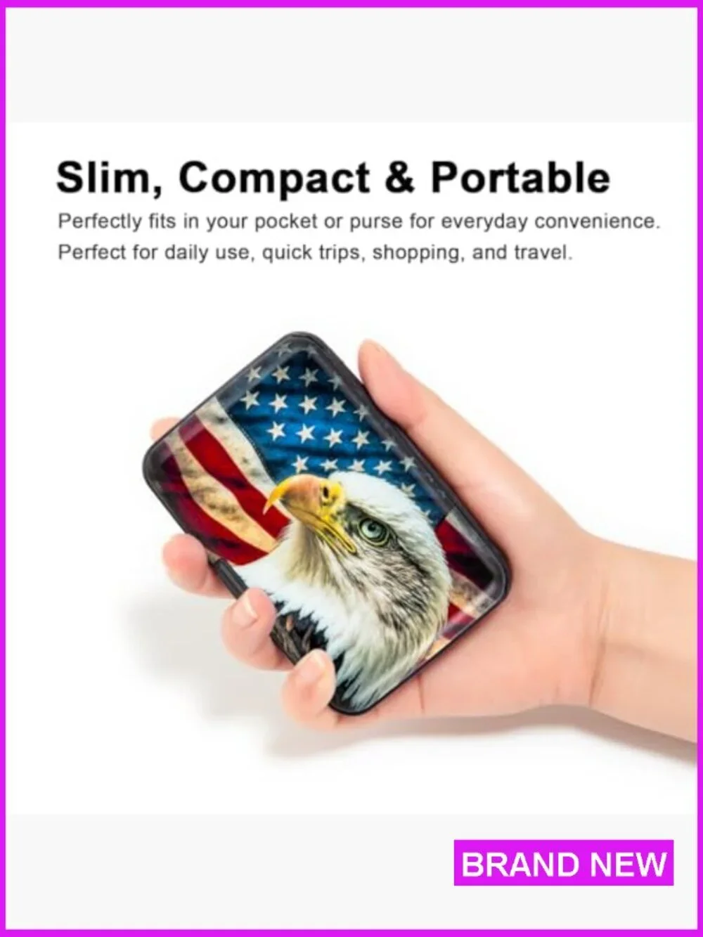 Slim RFID Blocking Aluminum Card Holder Compact Minimalist Unisex Travel